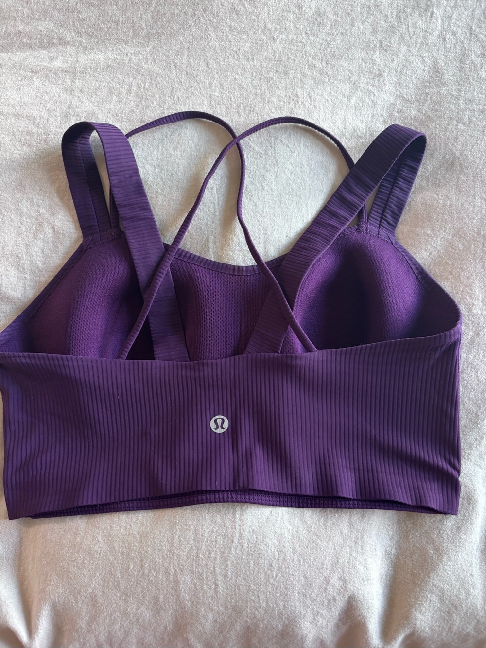 lululemon athletica Deep Purple Ribbed Strappy Sports Bra
